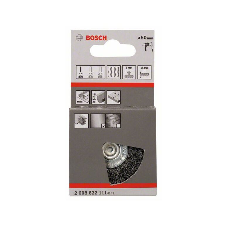 Bosch Scheibenbürste, gewellt, 50 mm, 0,2 mm, 15 mm, 4500 U/min (2 608 622 111), image 