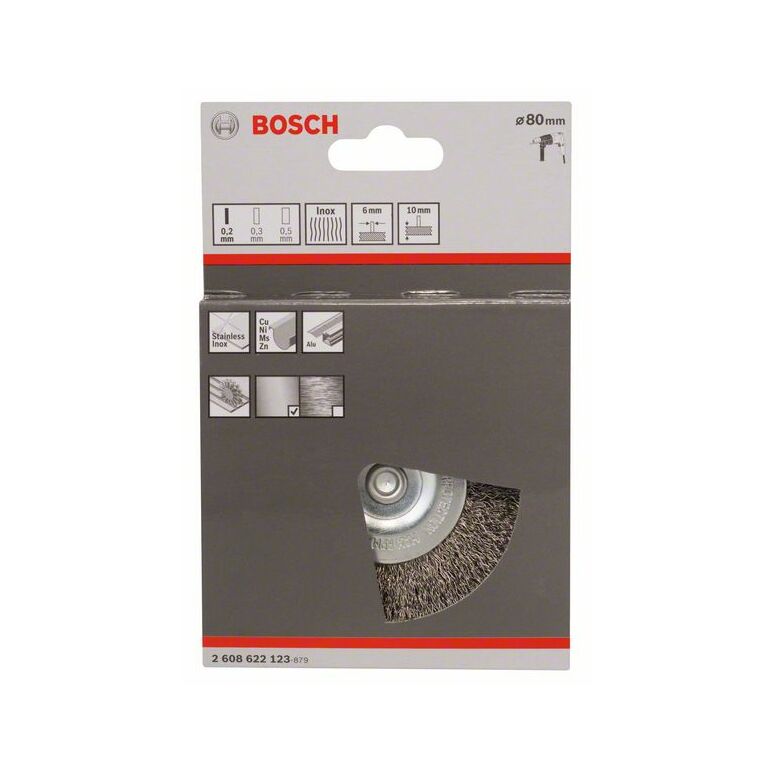 Bosch Scheibenbürste, gewellt, rostfrei, 80 mm, 0,2 mm, 4 mm, 4500 U/ min (2 608 622 123), image _ab__is.image_number.default