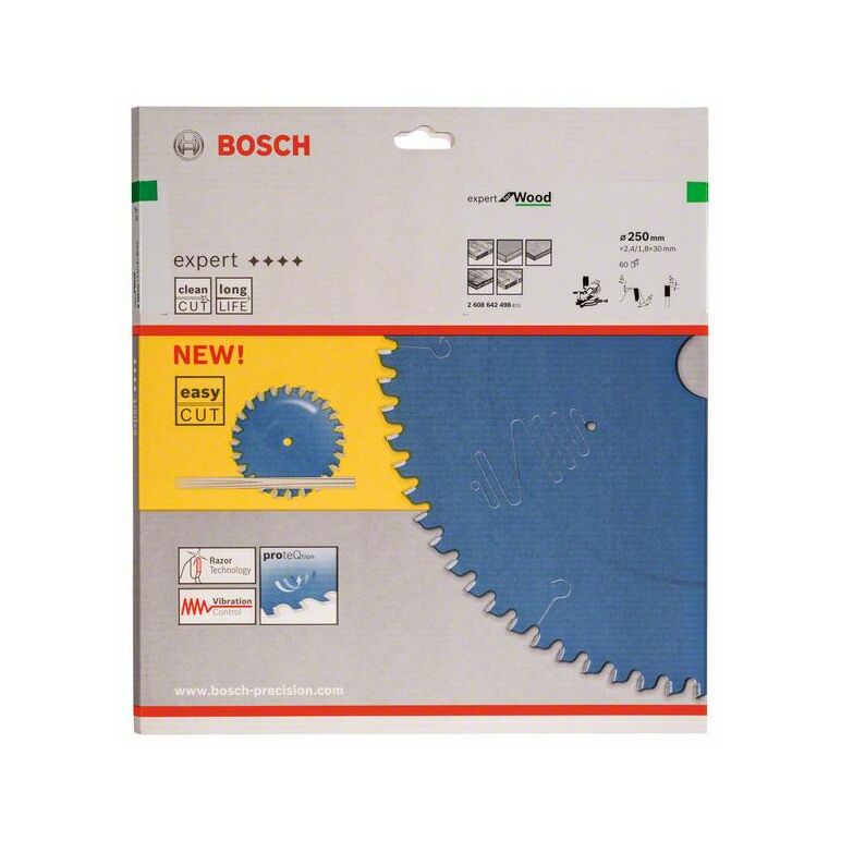 Bosch Kreissägeblatt Expert for Wood, 250 x 30 x 2,4 mm, 60 (2 608 642 498), image 