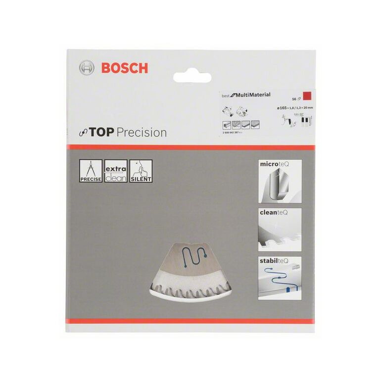Bosch Kreissägeblatt Top Precision Best for Multi Material 165 x 20 x 1,8 mm, 56 (2 608 642 387), image 