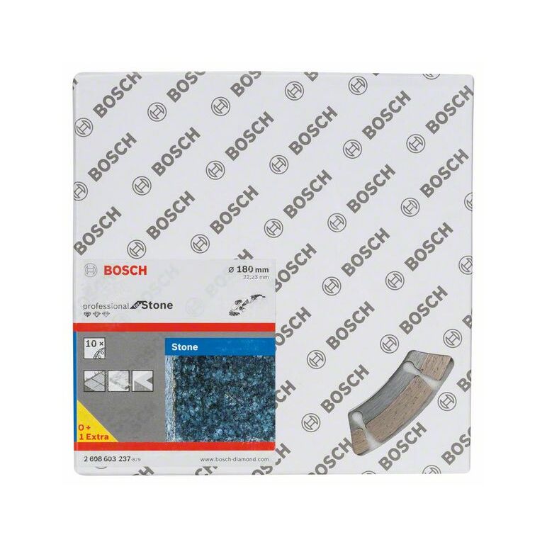 Bosch Diamanttrennscheibe Standard for Stone, 180 x 22,23 x 2 x 10 mm, 10er-Pack (2 608 603 237), image 