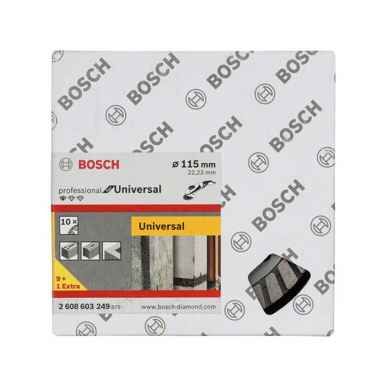 Bosch Diamanttrennscheibe Standard for Universal Turbo, 115x22,23x2x10 mm, 10er-Pack (2 608 603 249), image 