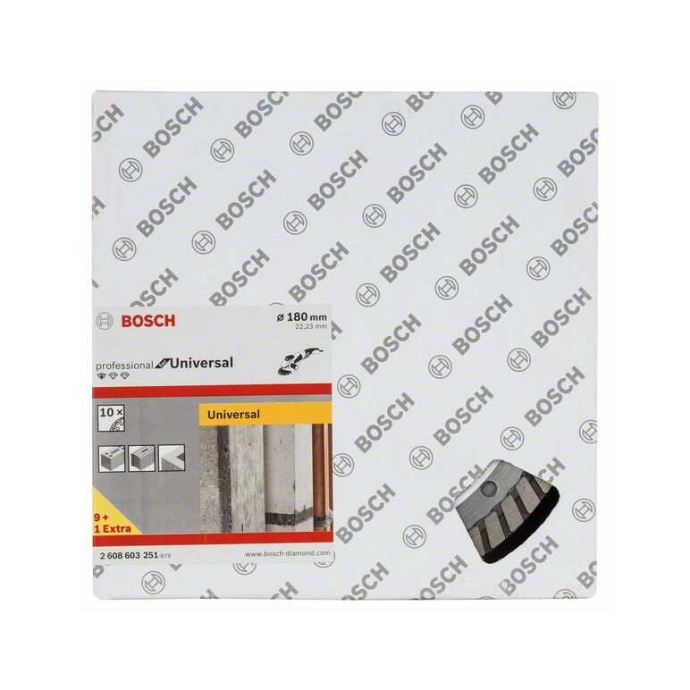 Bosch Diamanttrennscheibe Standard for Universal Turbo, 180x22,23x2,5x10 mm, 10er-Pack (2 608 603 251), image 