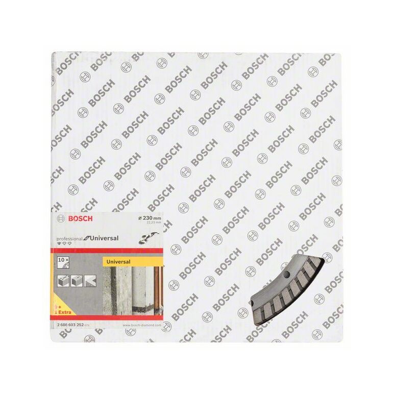 Bosch Diamanttrennscheibe Standard for Universal Turbo, 230x22,23x2,5x10 mm, 10er-Pack (2 608 603 252), image _ab__is.image_number.default
