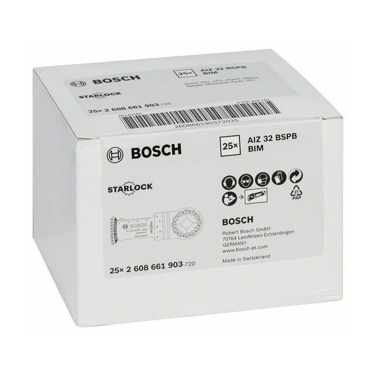 Bosch BIM Tauchsägeblatt AIZ 32 BSPB, Hard Wood, 50 x 32 mm (2 608 661 903), image 