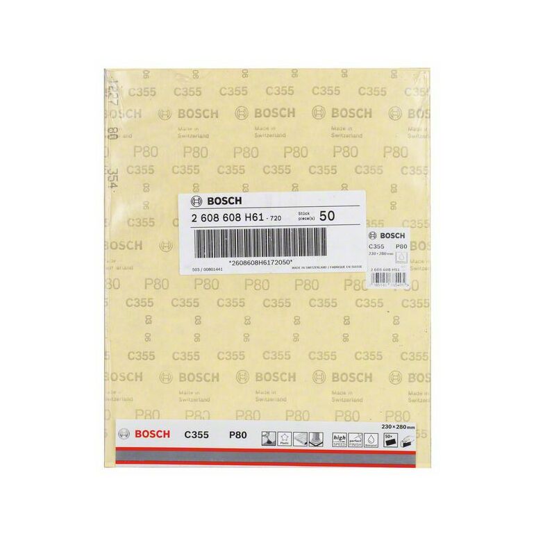 Bosch Schleifblatt C355, Papierschleifblatt, 230 x 280 mm, 80 (2 608 608 H61), image 