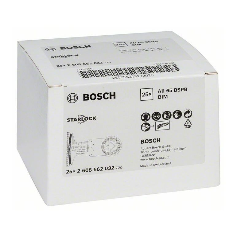 Bosch BIM Tauchsägeblatt AII 65 BSPB, Hard Wood, 40 x 65 mm (2 608 662 032), image 