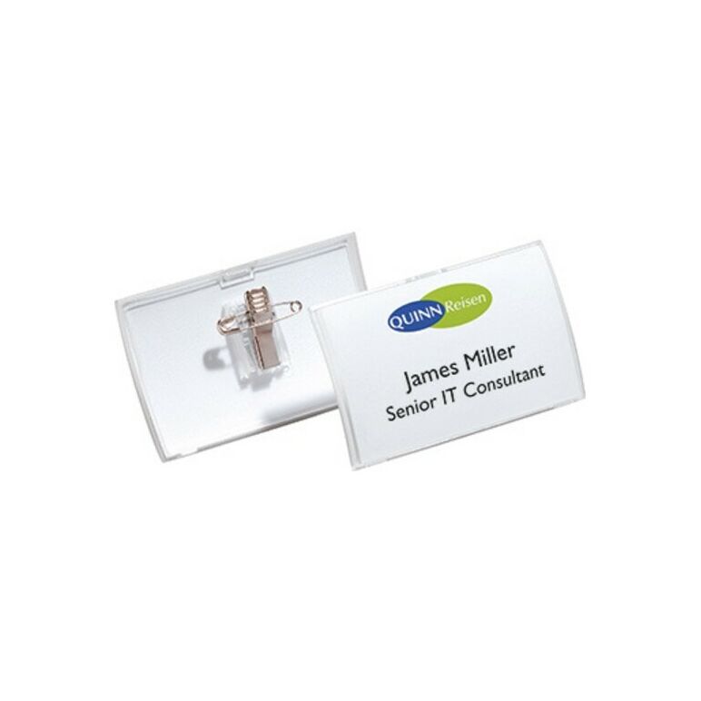 DURABLE Namenschild Click Fold 821419 90x54mm tr 25 St./Pack, image 