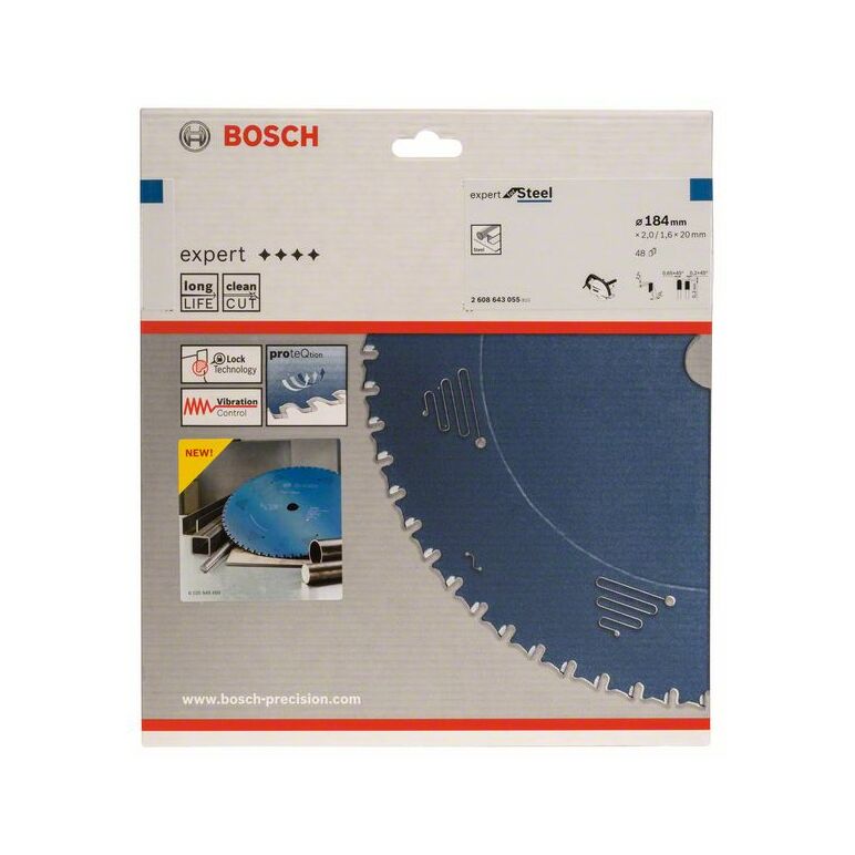 Bosch Kreissägeblatt Expert for Steel, 184 x 20 x 2,0 mm, 48 (2 608 643 055), image 