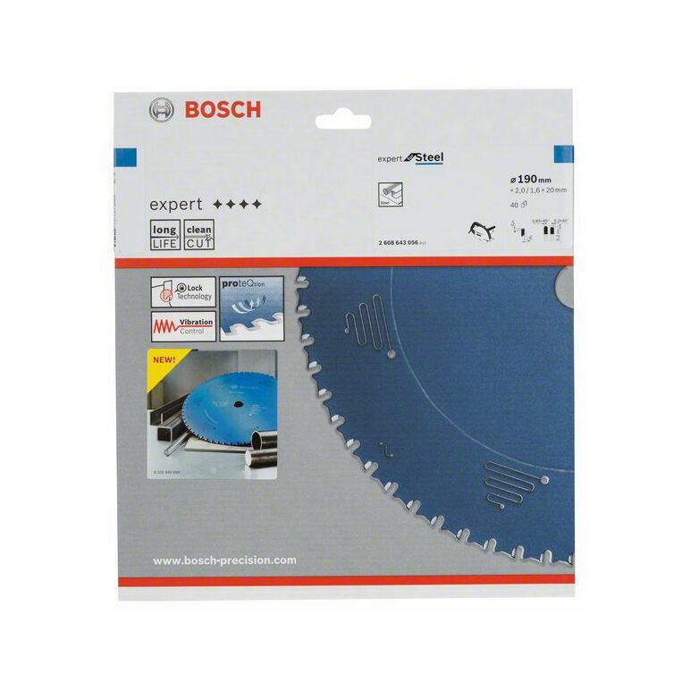 Bosch Kreissägeblatt Expert for Steel, 190 x 20 x 2,0 mm, 40 (2 608 643 056), image 