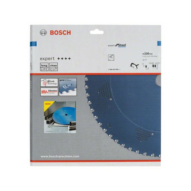 Bosch Kreissägeblatt Expert for Steel, 230 x 25,4 x 2,0 mm, 48 (2 608 643 058), image 