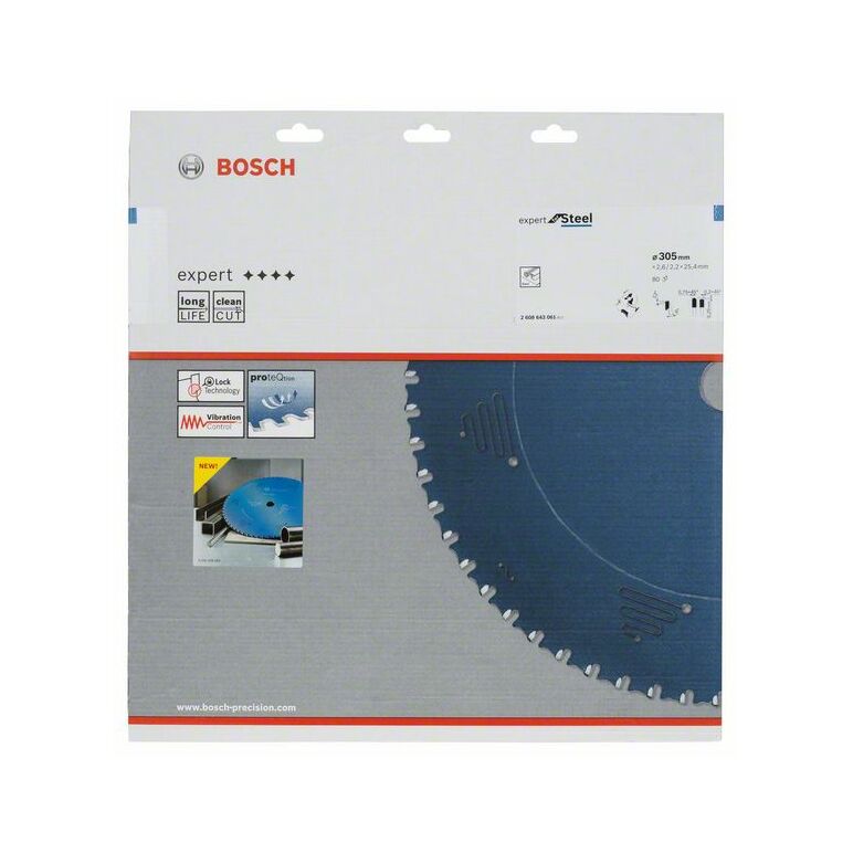 Bosch Kreissägeblatt Expert for Steel, 305 x 25,4 x 2,6 mm, 80 (2 608 643 061), image 