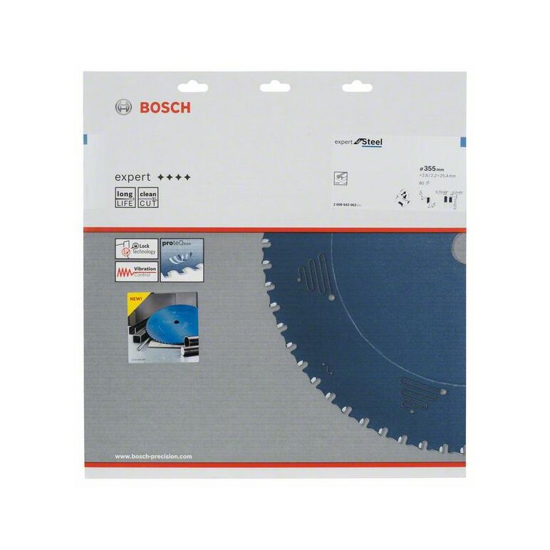 Bosch Kreissägeblatt Expert for Steel, 355 x 25,4 x 2,6 mm, 80 (2 608 643 062), image 