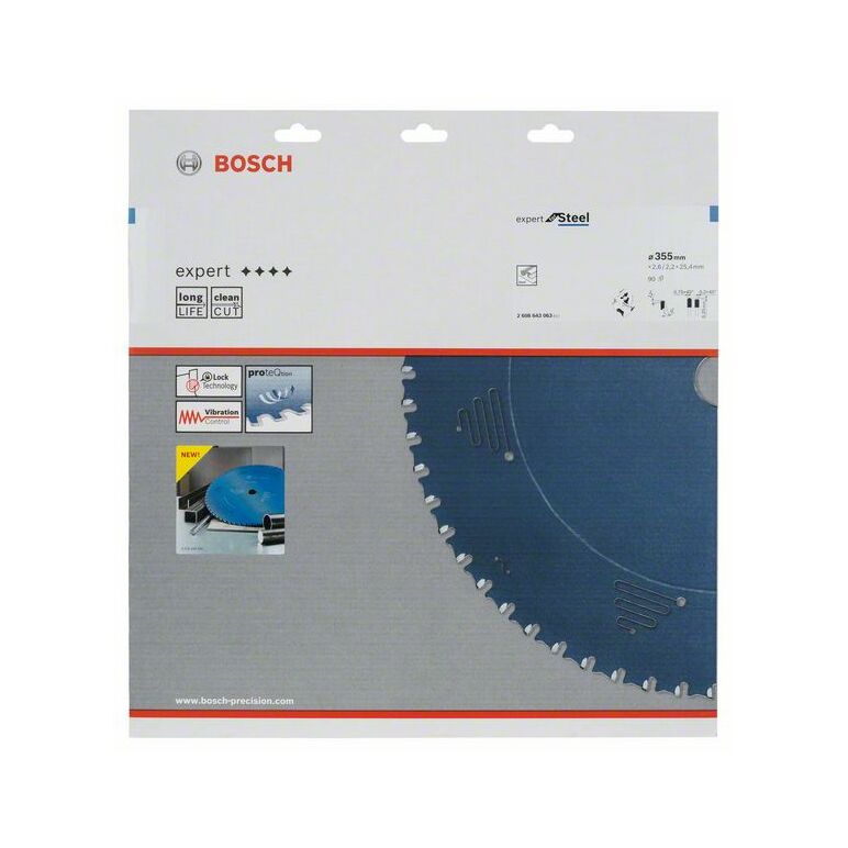 Bosch Kreissägeblatt Expert for Steel, 355 x 25,4 x 2,6 mm, 90 (2 608 643 063), image 