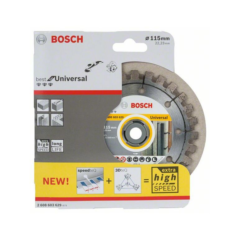 Bosch Diamanttrennscheibe Best for Universal, 115 x 22,23 x 2,2 x 12 mm (2 608 603 629), image 