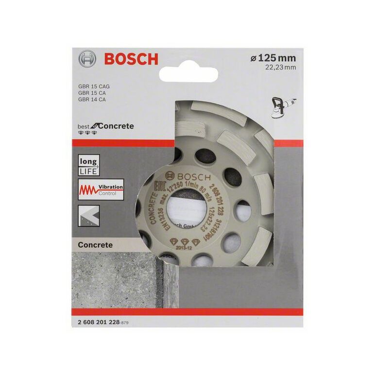 Bosch Diamanttopfscheibe Best for Concrete 125 x 22,23 x 4,5 mm (2 608 201 228), image 