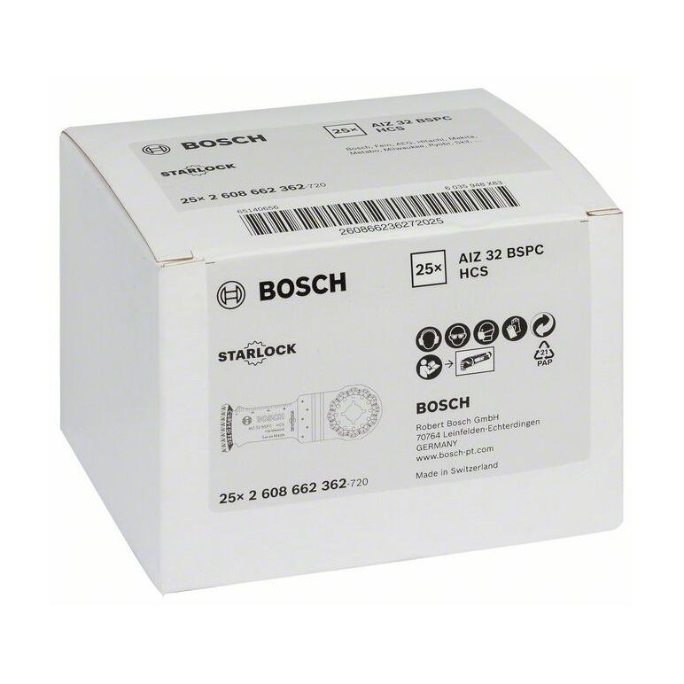 Bosch HCS Tauchsägeblatt AIZ 32 BSPC Hard Wood, 40 x 32 mm (2 608 662 362), image 