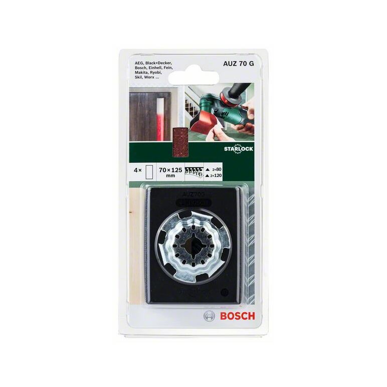Bosch Starlock Profilschleifer AUZ 70 G mit 4 Schleifblättern, 70 x 125 mm, 70 mm (2 609 256 D18), image _ab__is.image_number.default