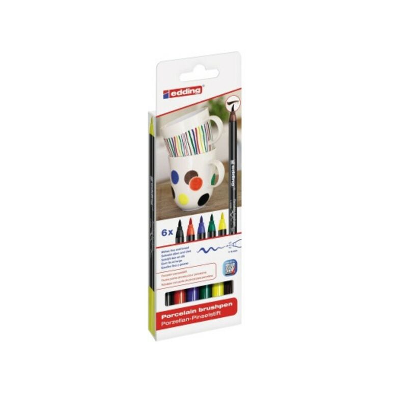 edding Pinselstift 4200 4-4200-6 Porzellan family colours 6 St./Pack, image 