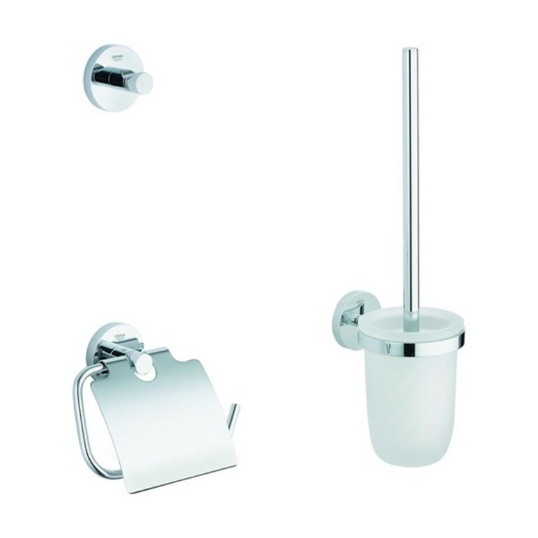 Grohe WC-Set 3 in 1 ESSENTIALS Glas/Metall chrom, image 