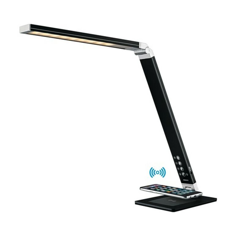 Schreibtischleuchte Alu.schwarz H.max.420mm Standfuß m.LED HANSA, image 