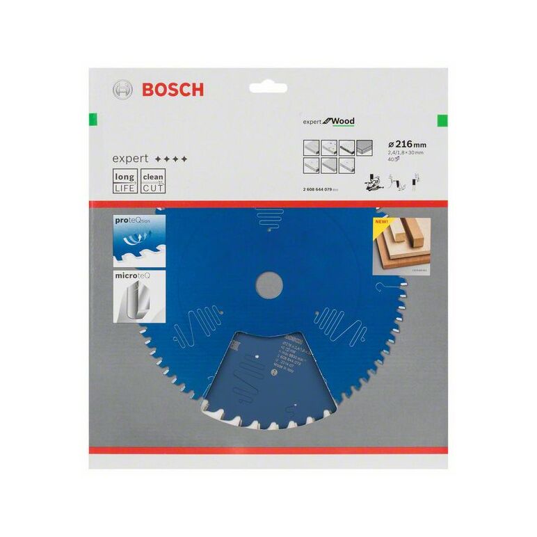 Bosch Kreissägeblatt Expert for Wood, 216 x 30 x 2,4 mm, 40 (2 608 644 079), image 