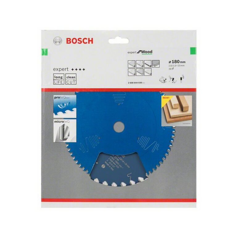 Bosch Kreissägeblatt Expert for Wood, 180 x 20 x 2,6 mm, 36 (2 608 644 030), image 