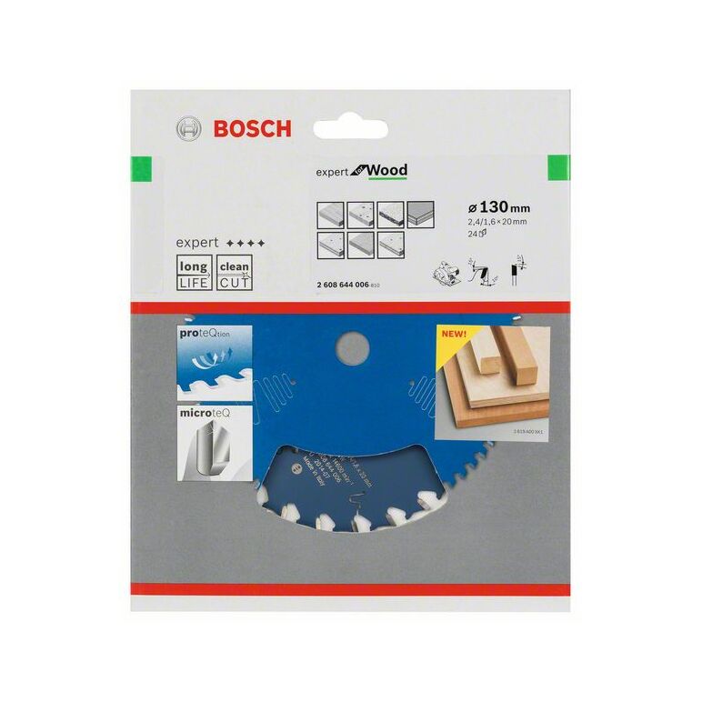 Bosch Kreissägeblatt Expert for Wood, 130 x 20 x 2,4 mm, 24 (2 608 644 006), image 