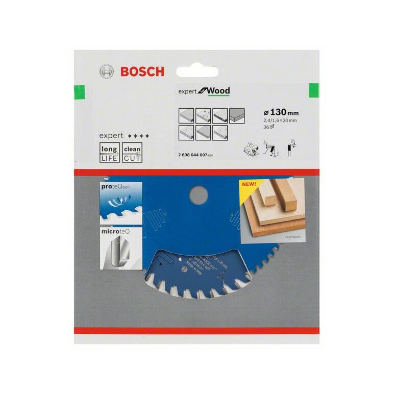 Bosch Kreissägeblatt Expert for Wood, 130 x 20 x 2,4 mm, 36 (2 608 644 007), image 