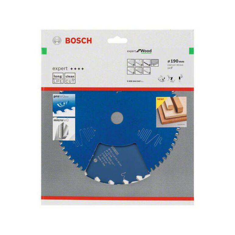 Bosch Kreissägeblatt Expert for Wood, 190 x 30 x 2,6 mm, 24 (2 608 644 047), image 
