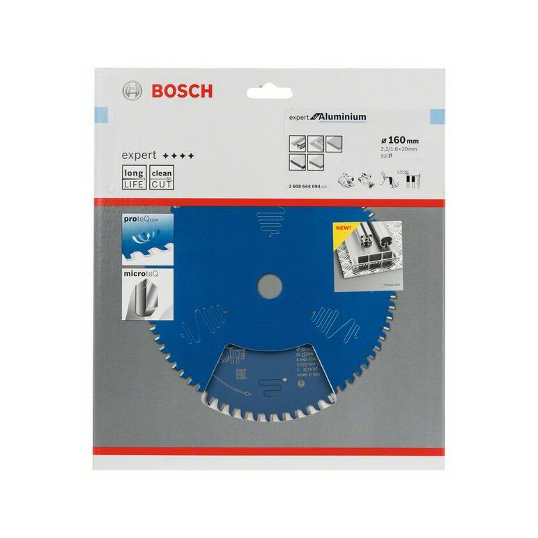 Bosch Kreissägeblatt Expert for Aluminium, 160 x 20 x 2,2 mm, 52 (2 608 644 094), image 