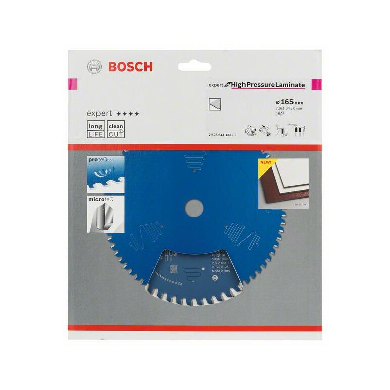 Bosch Kreissägeblatt Expert for High Pressure Laminate, 165 x 20 x 2,6 mm, 48 (2 608 644 133), image 