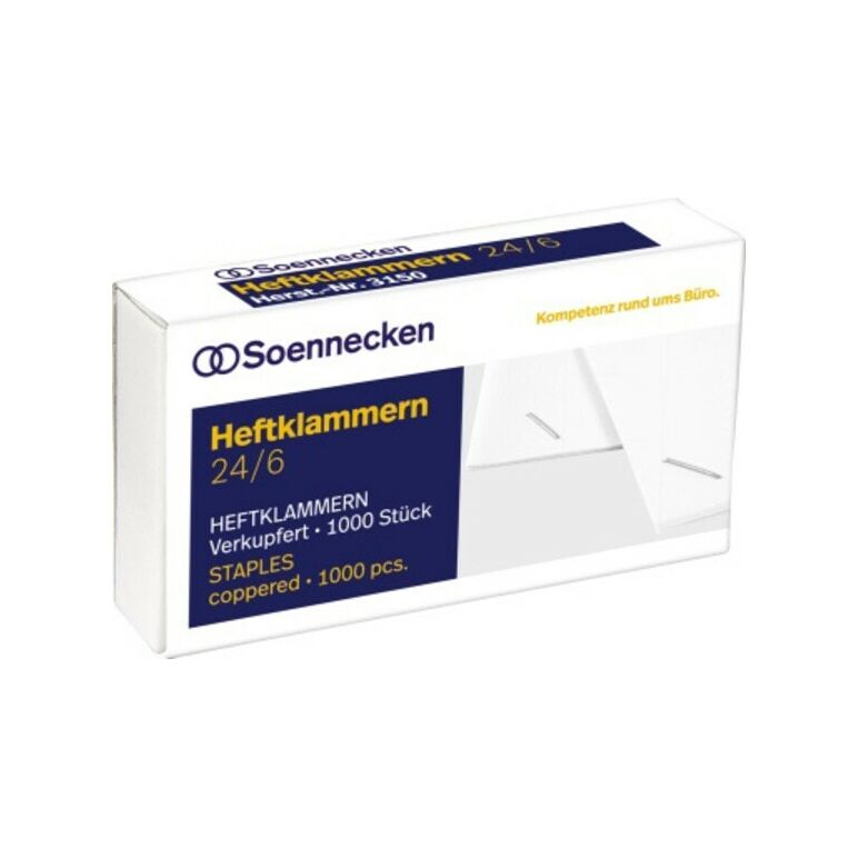 Soennecken Heftklammern 3150 24/6 verkupfert 1.000 St./Pack., image 