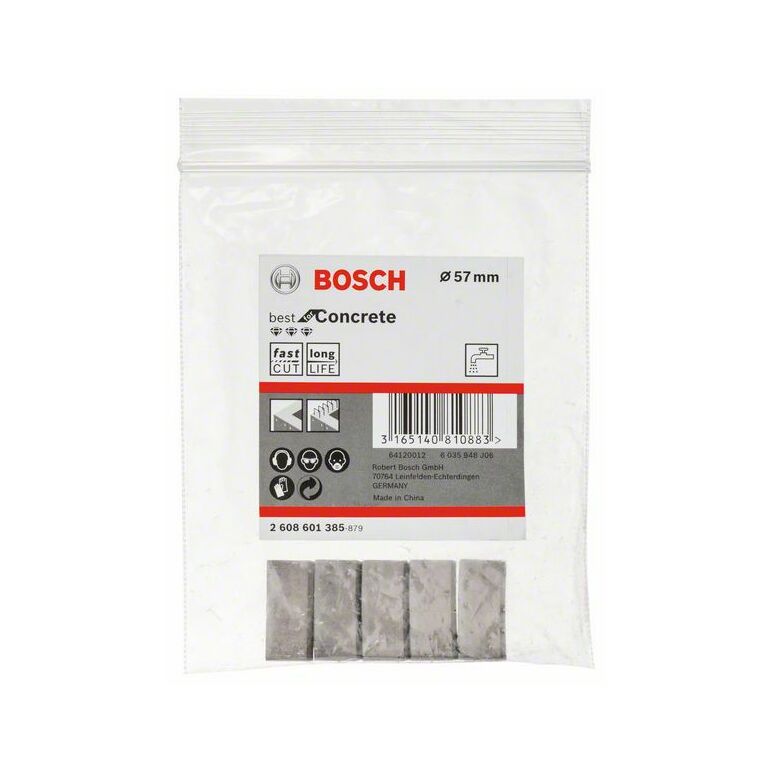 Bosch Segmente für Diamantbohrkronen 1 1/4 Zoll UNC Best for Concrete 5, 57 mm, 5 (2 608 601 385), image 