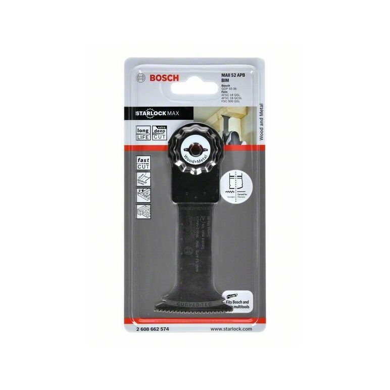 Bosch BIM Tauchsägeblatt MAII 52 APB, Wood and Metal, 70 x 52 mm, 1er-Pack (2 608 662 574), image 