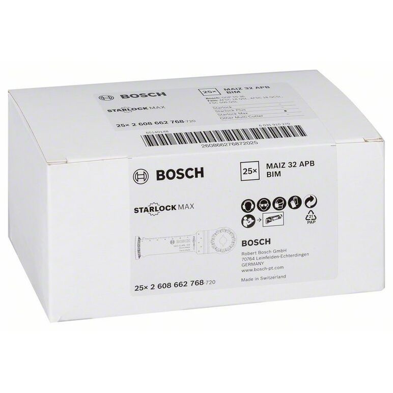 Bosch BIM Tauchsägeblatt MAIZ 32 APB, Wood and Metal, 80 x 32 mm (2 608 662 768), image 