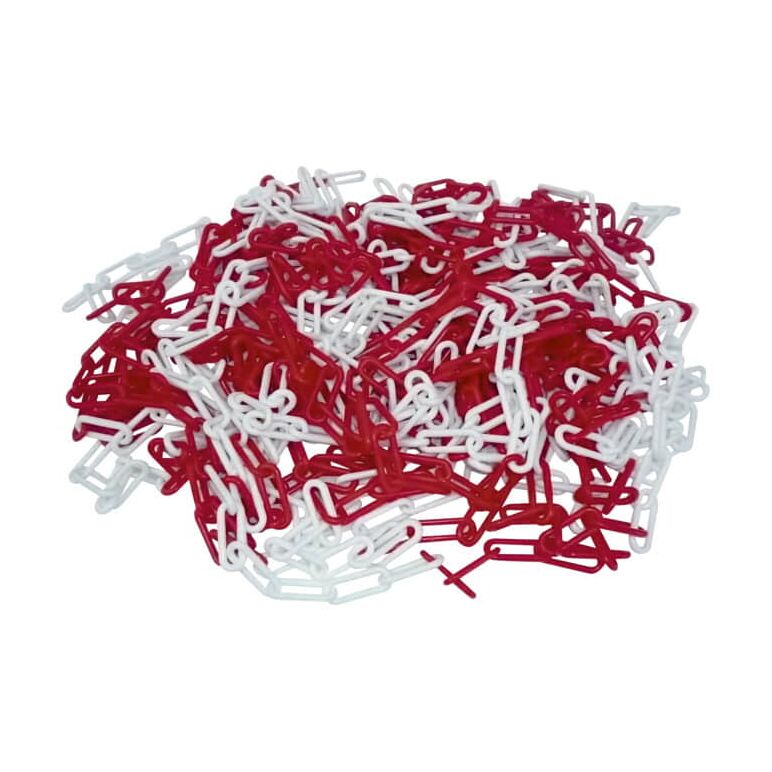 Schake Absperrkette aus Stahl 5mm geschweißt, verzinkt, rot/weiß, beschichtet 10m, image 