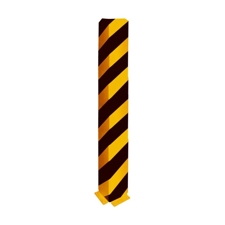 Schake Anfahrschutzwinkel, standard Stahlblech 5mm, gelb, beschichtet, + schwarzen Streifen (Folie beigelegt), Schenkellänge 160mm, Höhe 1200mm, image 