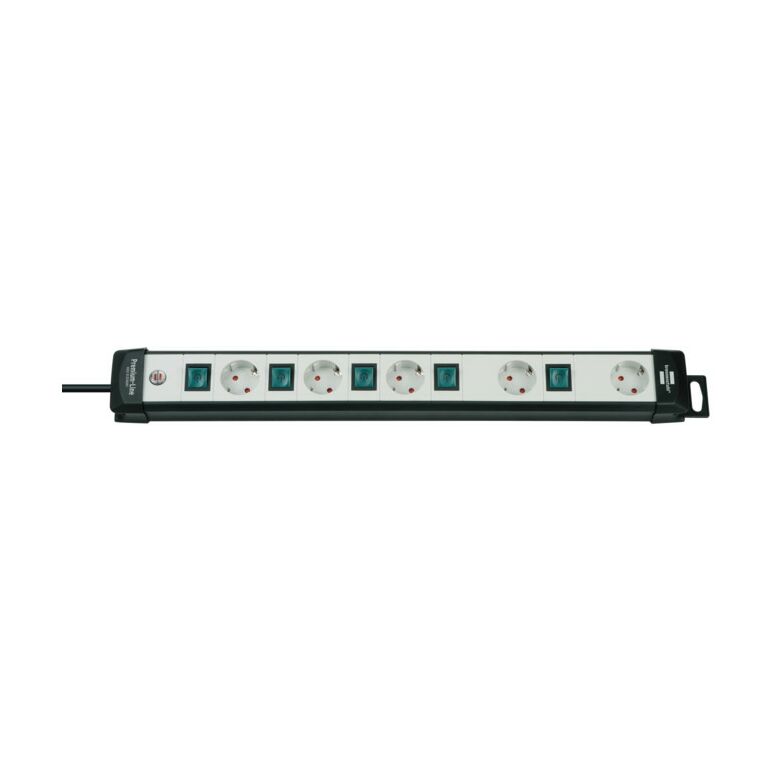 Brennenstuhl Premium-Line Technik Steckdosenleiste 5-fach schwarz/lichtgrau 3m H05VV-F 3G1,5 einzeln schaltbar spezielle Steckdosenanordnung für Netzgeräte, image 
