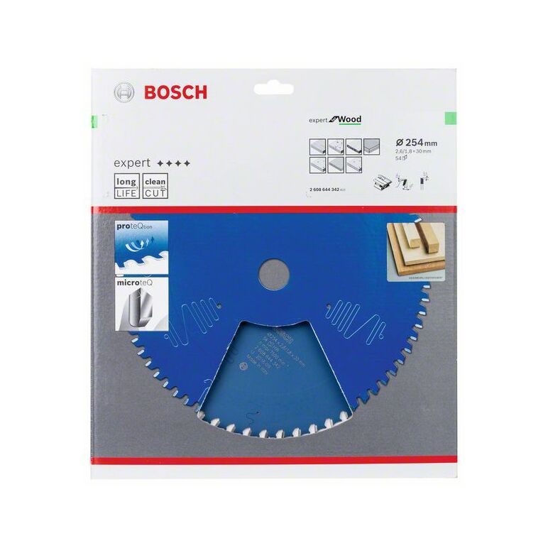 Bosch Kreissägeblatt Expert for Wood, 254 x 30 x 2,6 mm, 54 (2 608 644 342), image 