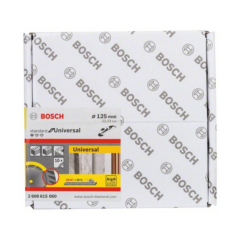 Bosch Diamanttrennscheibe Standard for Universal, 125 x 22,23 x 2 x 10 mm, 10er-Pack (2 608 615 060), image 