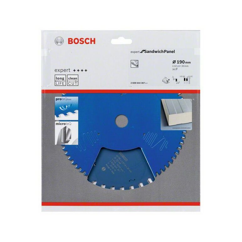 Bosch Kreissägeblatt Expert for Sandwich Panel, 190 x 30 x 2,0 mm, 36 (2 608 644 367), image 