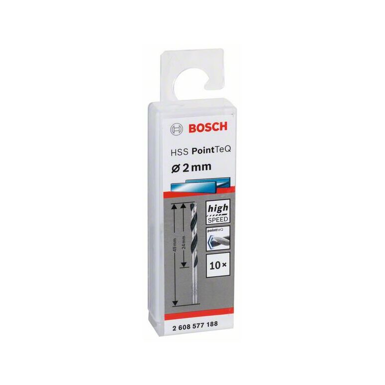 Bosch Metallspiralbohrer HSS PointTeQ, DIN 338, 2,0 mm, 10er-Pack (2 608 577 188), image _ab__is.image_number.default