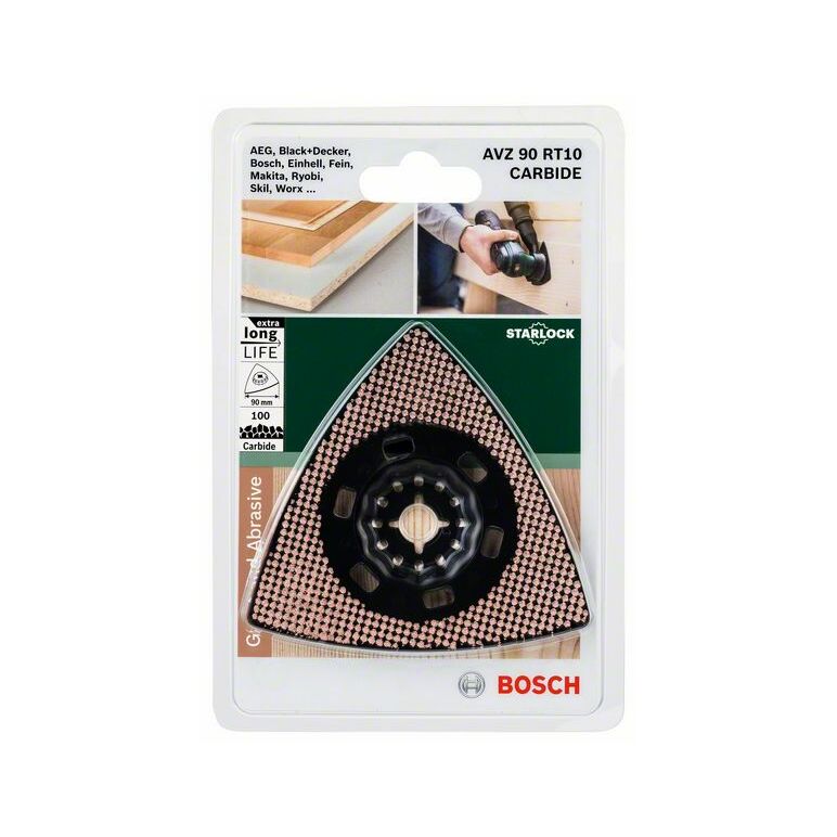 Bosch Carbide-RIFF Schleifteller AVZ 90 RT10, 90 mm, Körnung 100 (2 609 256 F04), image 