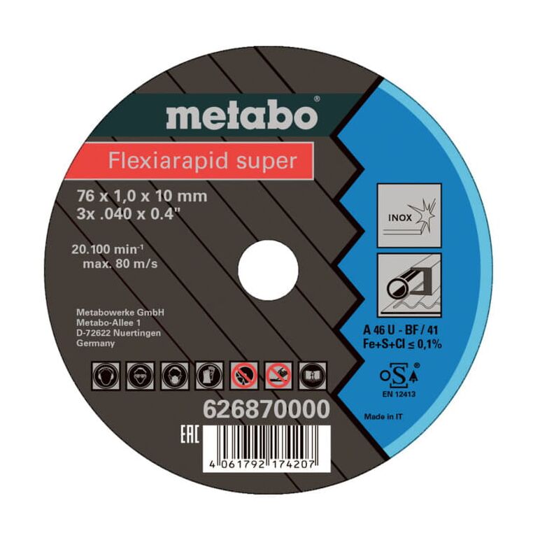 Metabo 5 Flexiarapid Super 76x1,0x10,0 mm Inox, TF 41, image 