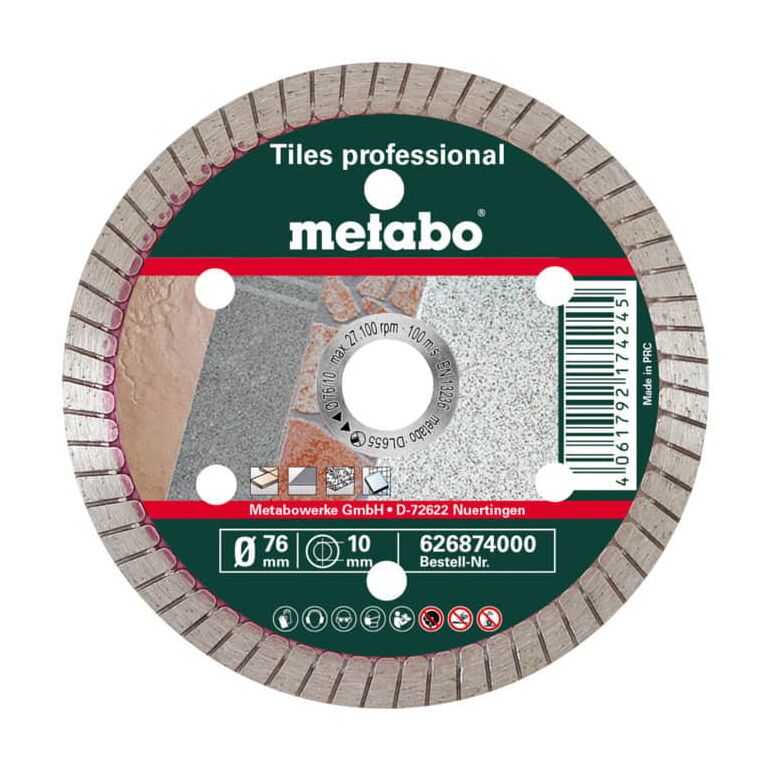 Metabo Diamanttrennscheibe, 76x10,0mm, "TP", Fliesen "professional", image 