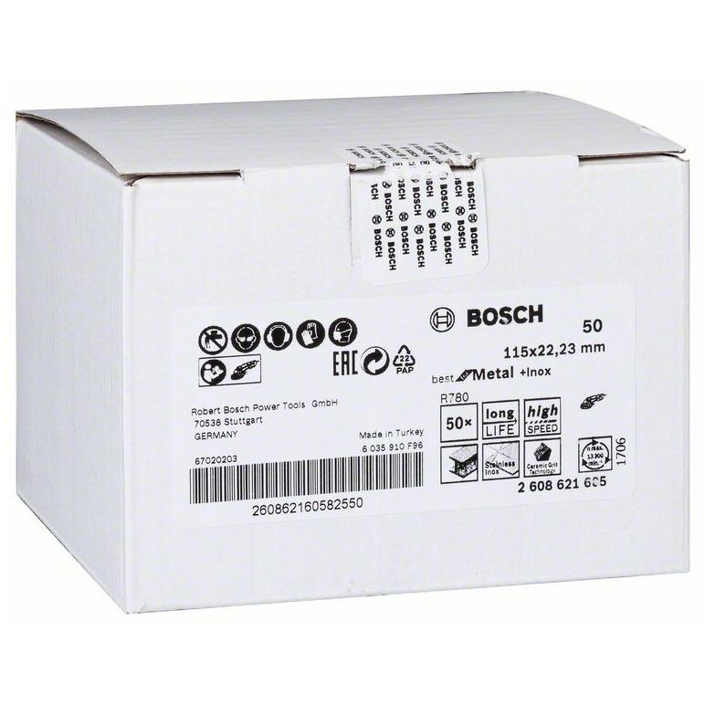 Bosch Fiberschleifscheibe R780 Best for Metal and Inox, 115 x 22,23 mm, 50 (2 608 621 605), image _ab__is.image_number.default