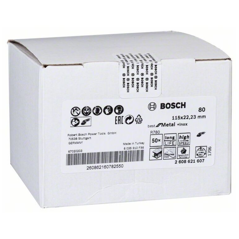 Bosch Fiberschleifscheibe R780 Best for Metal and Inox, 115 x 22,23 mm, 80 (2 608 621 607), image _ab__is.image_number.default