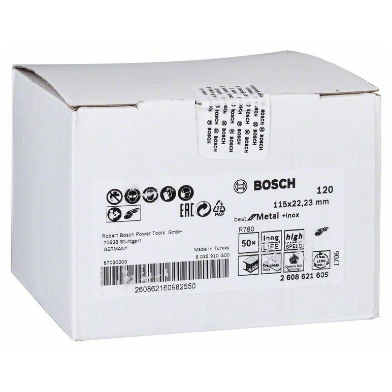 Bosch Fiberschleifscheibe R780 Best for Metal and Inox, 115 x 22,23 mm, 120 (2 608 621 609), image 