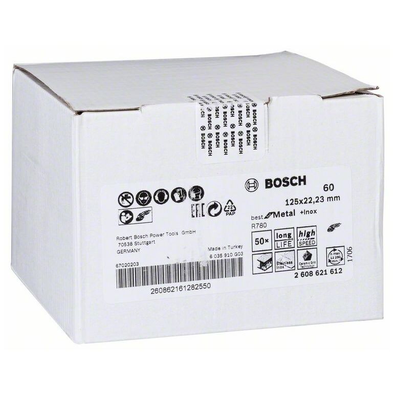 Bosch Fiberschleifscheibe R780 Best for Metal and Inox, 125 x 22,23 mm, 60 (2 608 621 612), image _ab__is.image_number.default